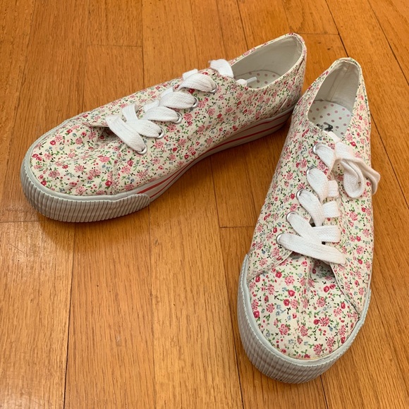 white floral sneakers